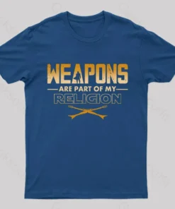 Alternative view of Weapons Are Part of My Religion Nerd T-Shirt