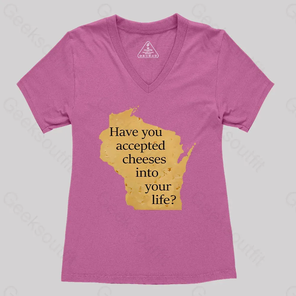 Wisconsin Cheese Pun Women's V-Neck T-shirt - Image 2