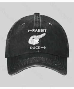 Wittgensteins Rabbit Duck Illusion Washed Vintage Baseball Cap