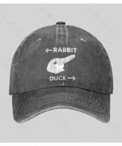 Alternative view of Wittgensteins Rabbit Duck Illusion Washed Vintage Baseball Cap