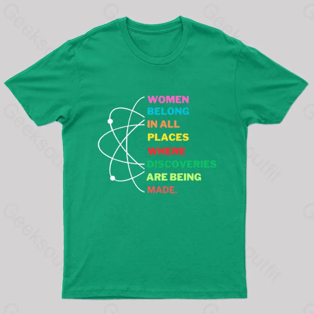Women Belong in Science Nerd T-Shirt - Image 5