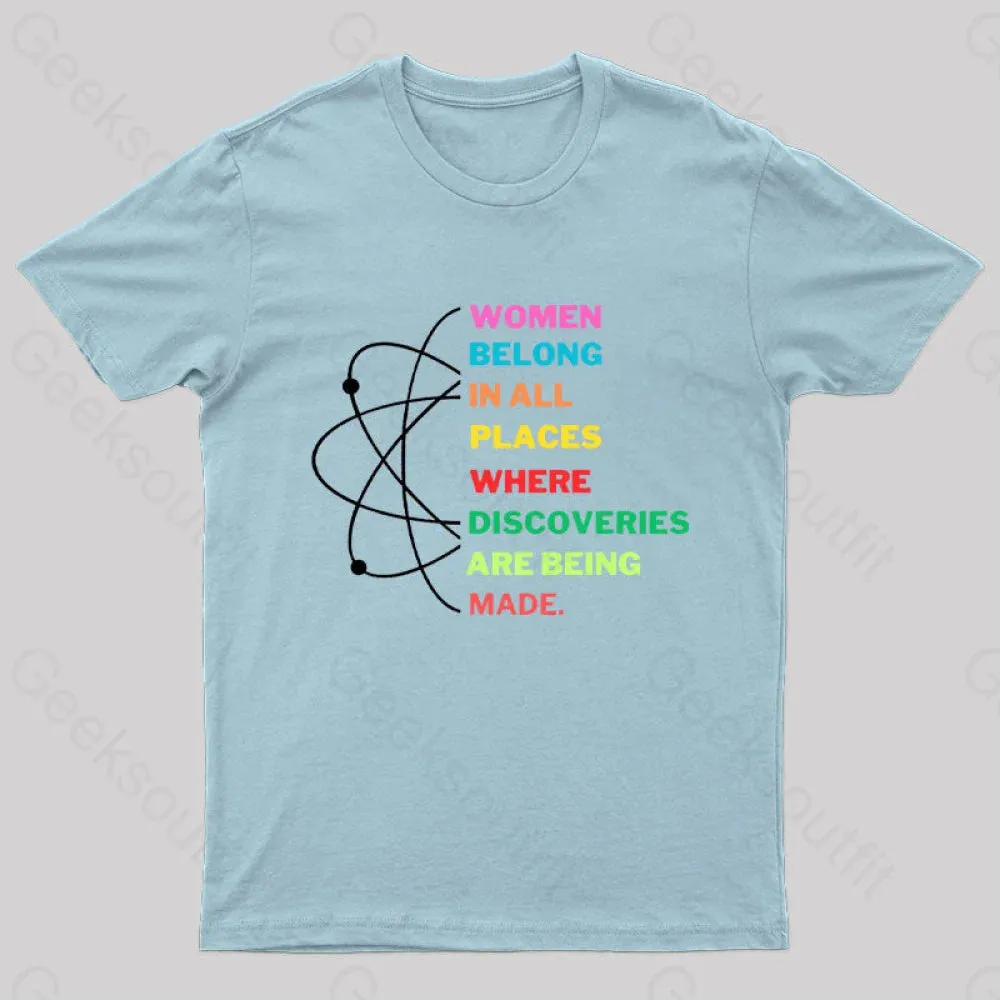 Women Belong in Science Nerd T-Shirt - Image 6