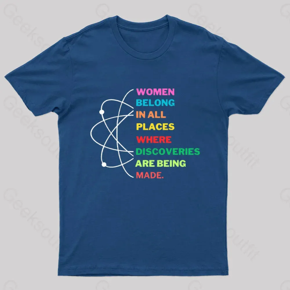Women Belong in Science Nerd T-Shirt - Image 3