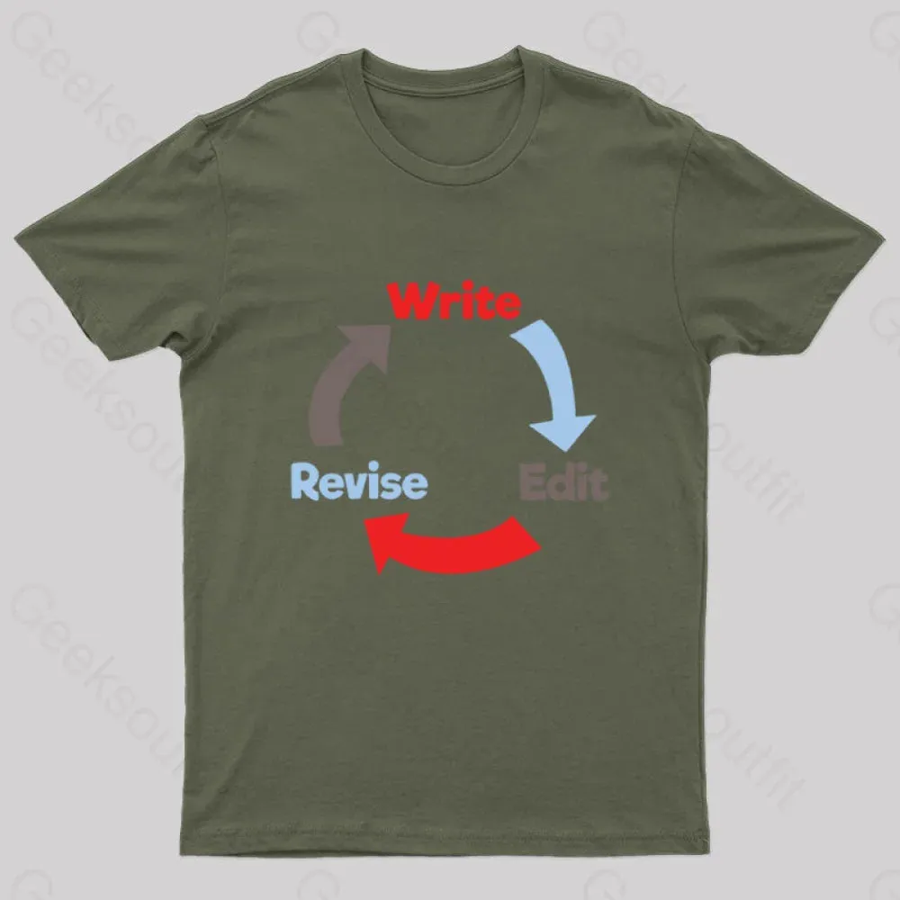 Write Edit Revise Repeat Nerd T-Shirt - Image 4