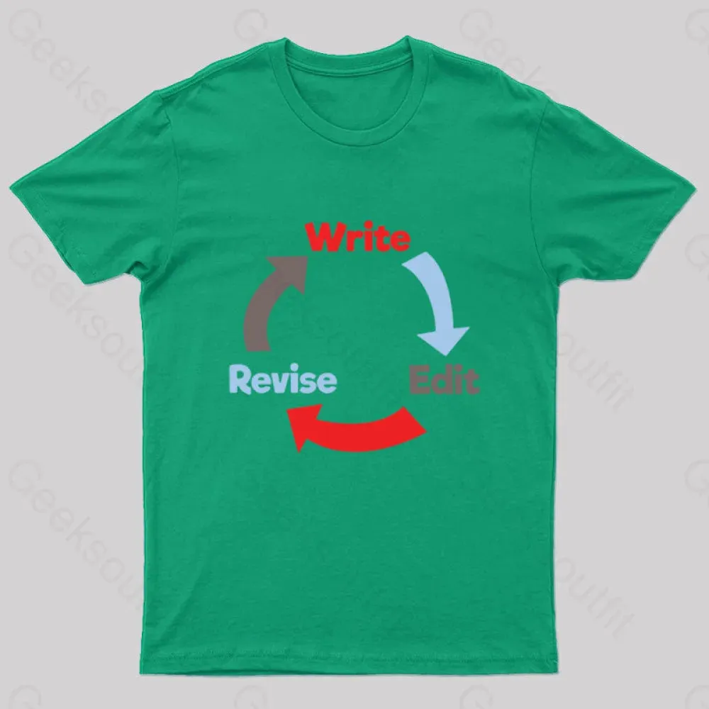 Write Edit Revise Repeat Nerd T-Shirt - Image 2