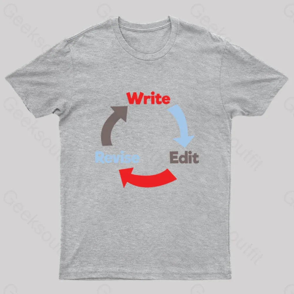 Write Edit Revise Repeat Nerd T-Shirt - Image 5