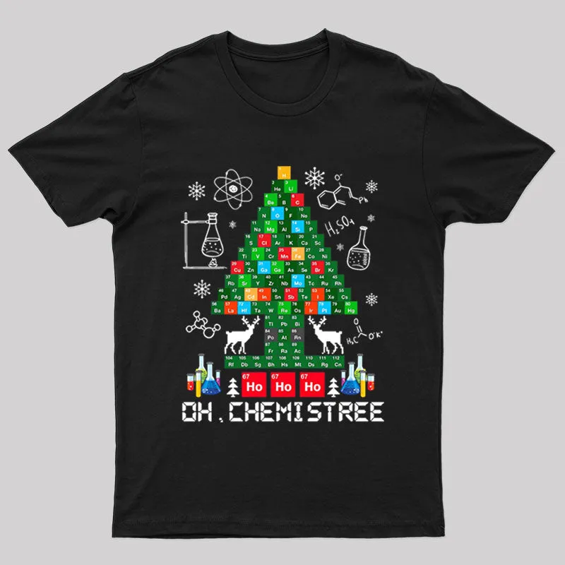 Oh Chemistree Chemist Christmas Tree Science Chemistry Xmas T-Shirt - Image 3