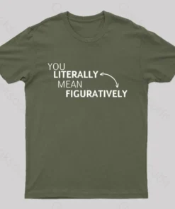 Alternative view of You Literally Mean Figuratively Nerd T-Shirt