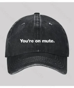 Alternative view of You're on mute Washed Vintage Baseball Cap