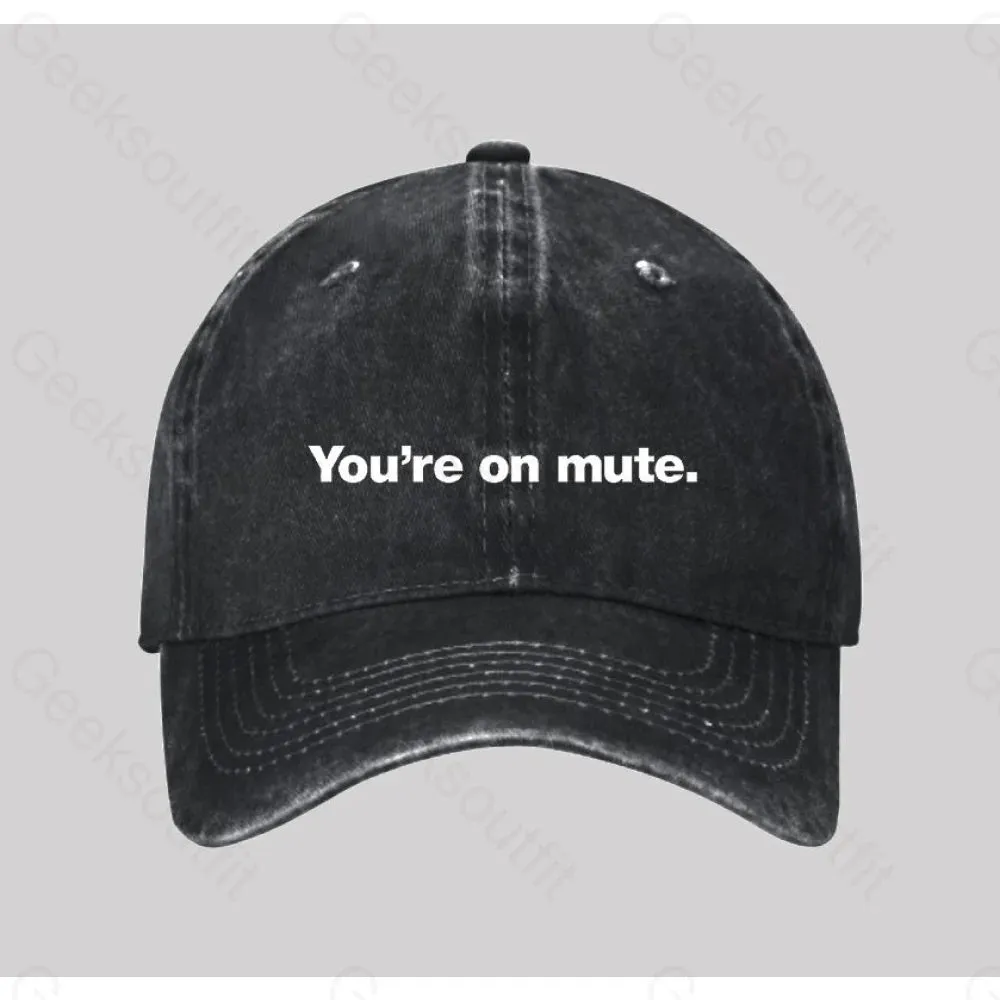 You're on mute Washed Vintage Baseball Cap - Image 2